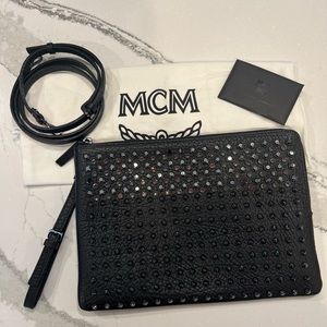 MCM Swarovski Leather Clutch